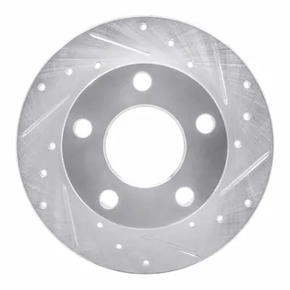 R1 Concepts EDZ-74011R Brake Rotor Drilled and Slotted Silver